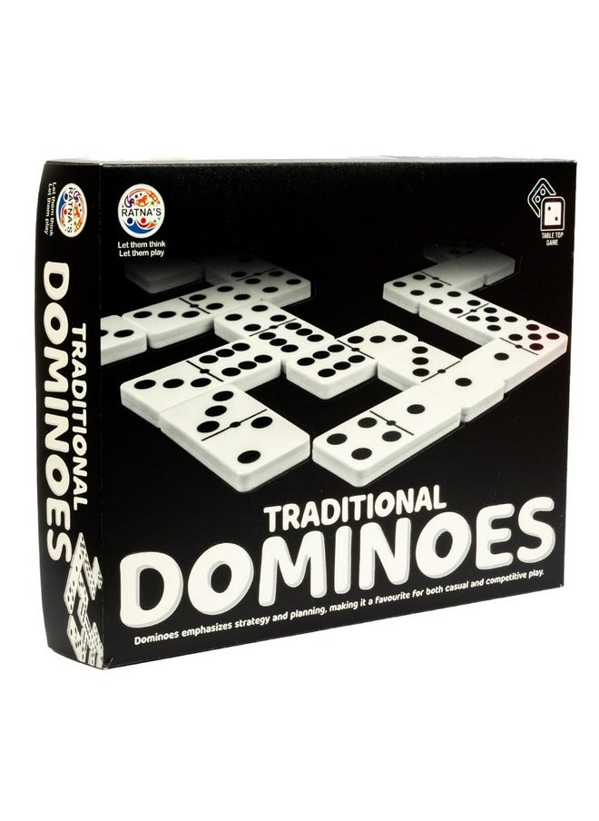 RATNA'S - RATNA'S Traditional Dominoes Dot Game Blocks, Classic 28 Tiles, Match and Fun Table Top Game for Kids & Adults - Image 1
