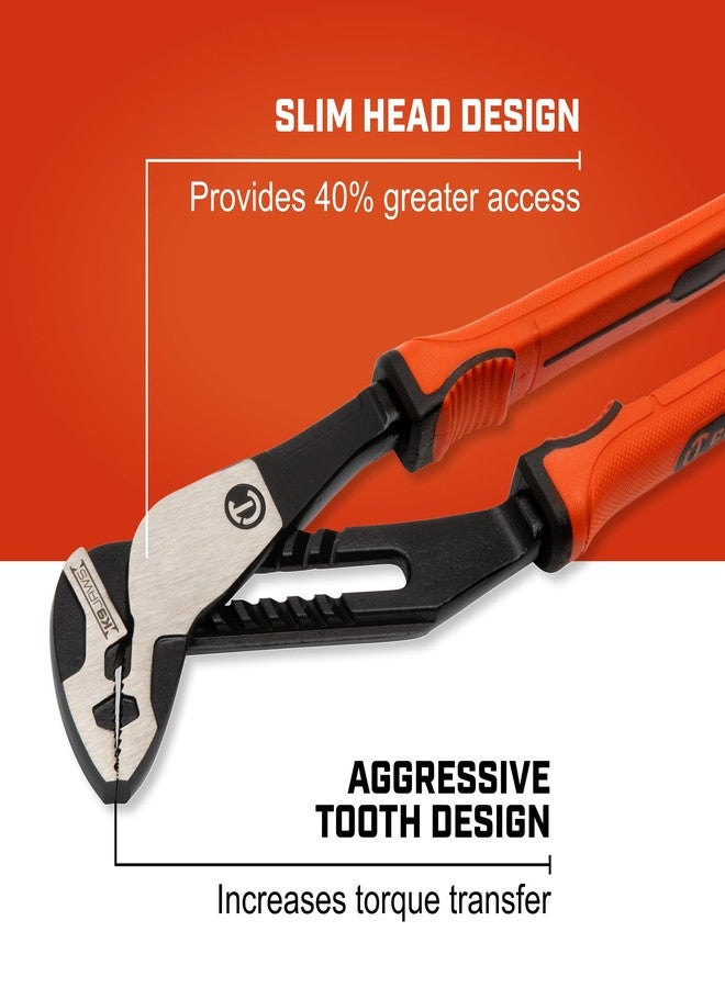 كريسنت كماشة كريسنت Z2 K9 ذات الفك المستقيم واللسان والأخدود، مقاس 12 بوصة، بمقبض من الجلد الخام مزدوج المادة - كماشة لسان وأخدود للاستخدام الشاق - أوضاع فك متعددة - قبضة غير قابلة للتلف - مريحة - RTZ212CGR - Image 4