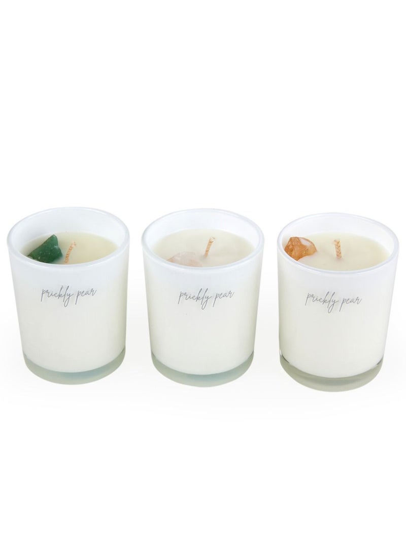 Prickly Pear Manifest Trio' Crystal Candle Set - Image 2