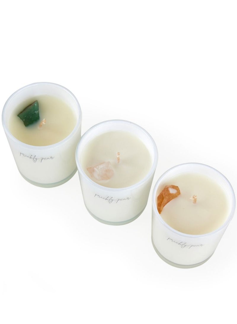 Prickly Pear Manifest Trio' Crystal Candle Set - Image 3