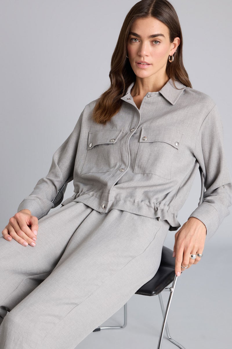 DeFacto Grey Woman Regular Fit Shirt Collar Blazer Casual - Image 1