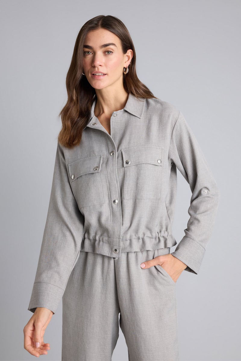 DeFacto Grey Woman Regular Fit Shirt Collar Blazer Casual - Image 3