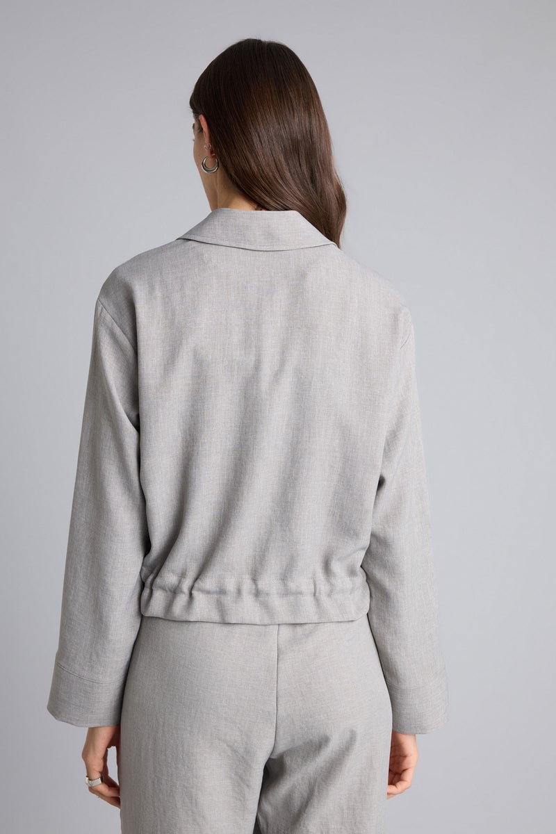 DeFacto Grey Woman Regular Fit Shirt Collar Blazer Casual - Image 5