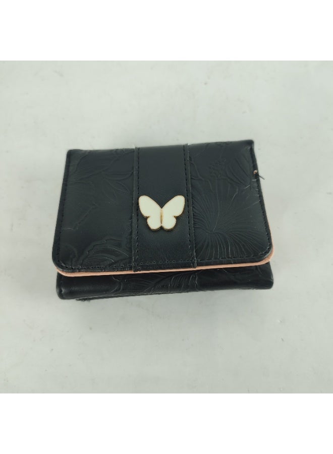 محفظة نسائية مصنوعة من جلد عالي الجودة ، سوداء - Image 1