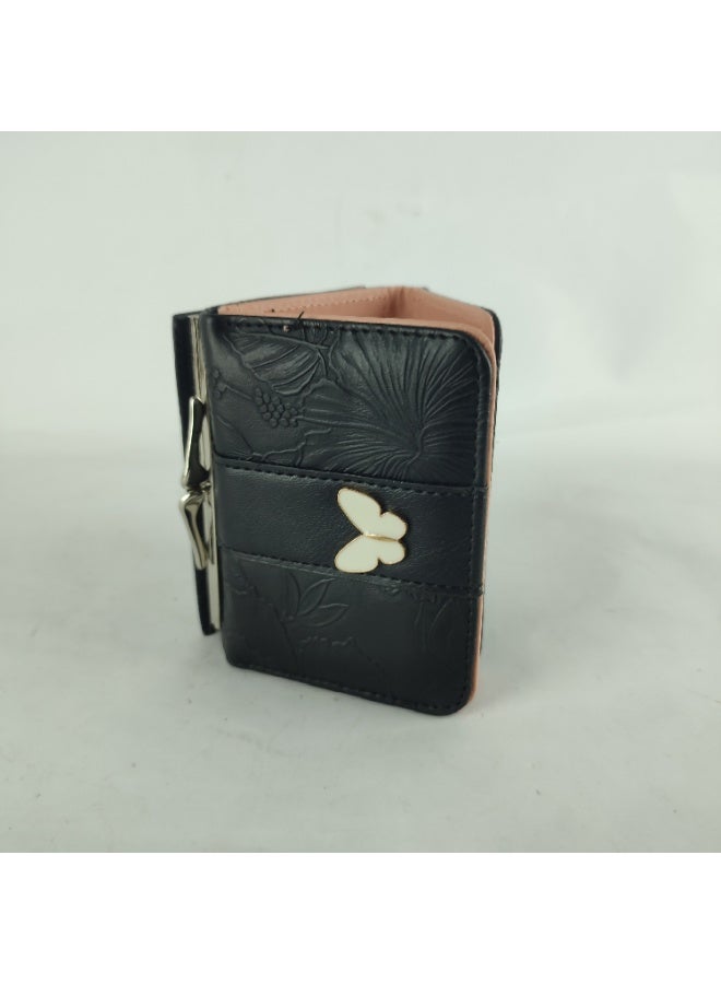 محفظة نسائية مصنوعة من جلد عالي الجودة ، سوداء - Image 4