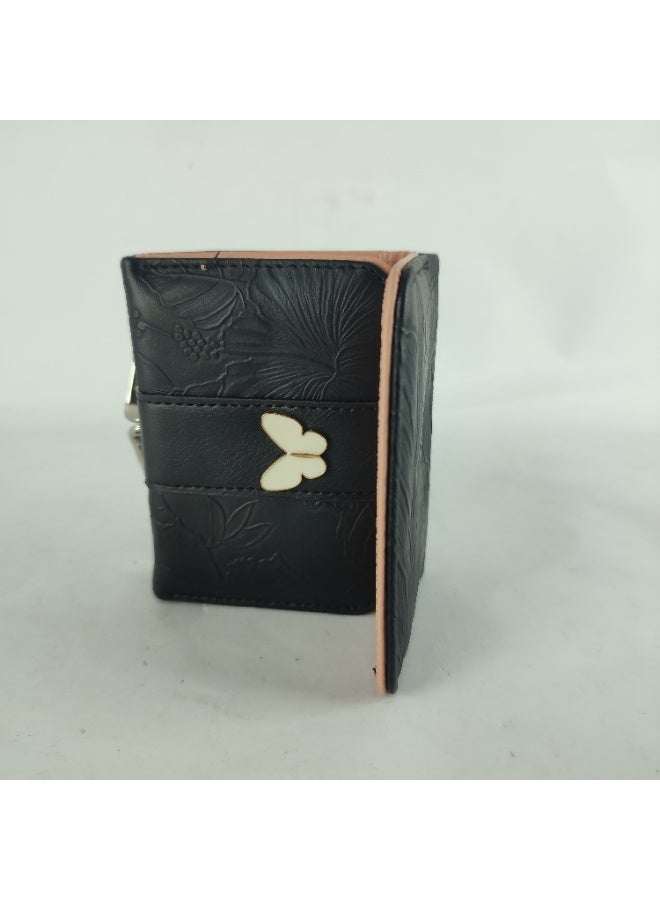 محفظة نسائية مصنوعة من جلد عالي الجودة ، سوداء - Image 5