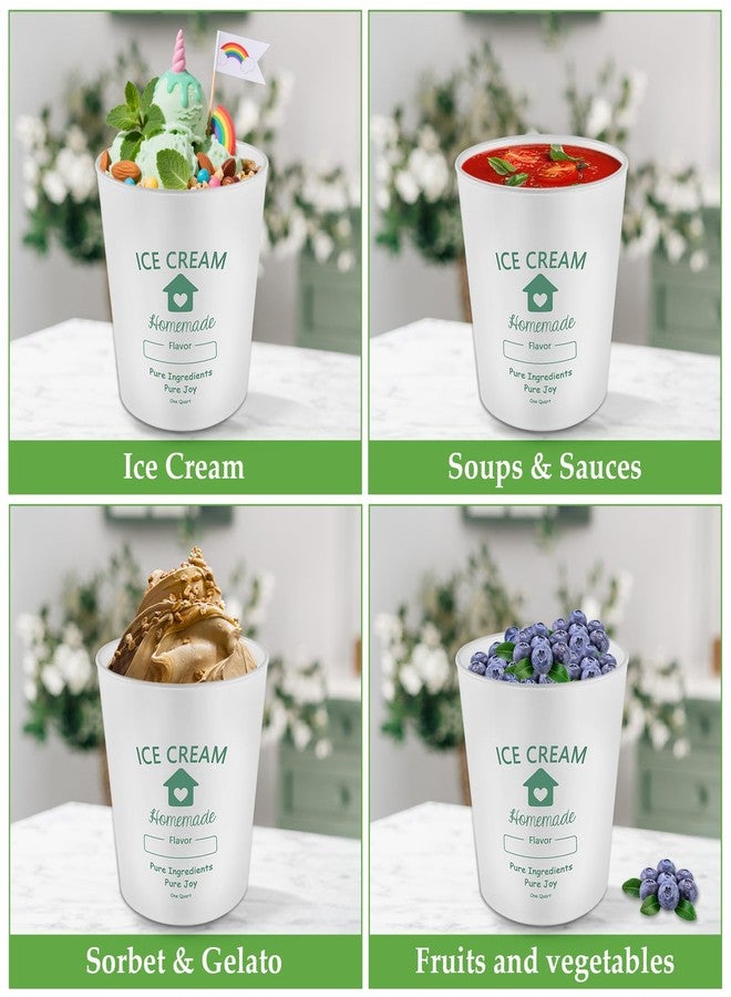 cyrico Ice Cream Containers with Silicone Lids for Homemade Ice Cream, 4 Pack 1 Quart Each Reusable Sorbet Frozen Yogurt Storage Containers Set BPA Free Stackable Leakproof Dishwasher Freezer Safe - Image 4