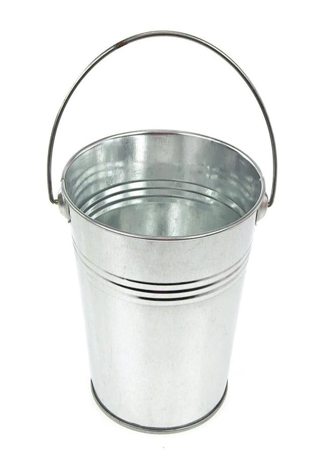 Homeford Metal Pail Buckets Party Favor, 5-inch, 2-Count, Silver - Image 2