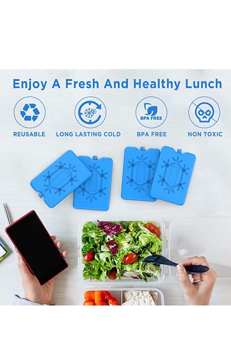 4 Pcs Ice Packs for Lunch Box, Reusable Ultra Thin Freezer Packs, Long Lasting for Coolers, Cooler Bag for Work, School, Picnic. Keep Food Fresh, Lightweight Design for Easy Carrying (Blue) - Image 3