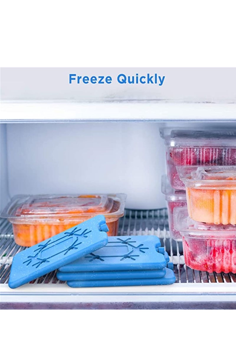 4 Pcs Ice Packs for Lunch Box, Reusable Ultra Thin Freezer Packs, Long Lasting for Coolers, Cooler Bag for Work, School, Picnic. Keep Food Fresh, Lightweight Design for Easy Carrying (Blue) - Image 5