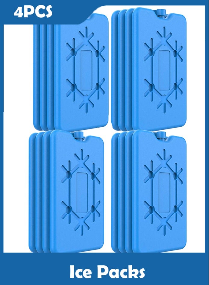 4 Pcs Ice Packs for Lunch Box, Reusable Ultra Thin Freezer Packs, Long Lasting for Coolers, Cooler Bag for Work, School, Picnic. Keep Food Fresh, Lightweight Design for Easy Carrying (Blue) - Image 1
