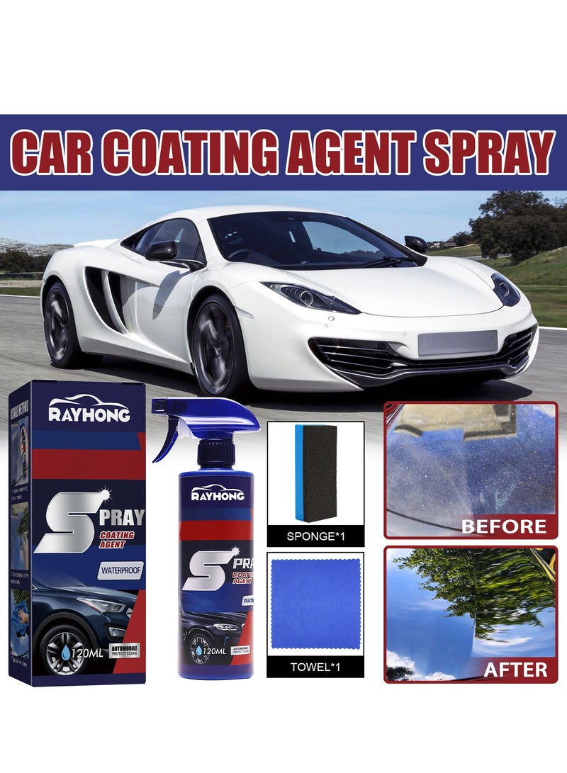 RAYHONG Rayhong car coating spray car paint maintenance paint surface decontamination brightening nano coating spray coating agent 120ml set - Image 1