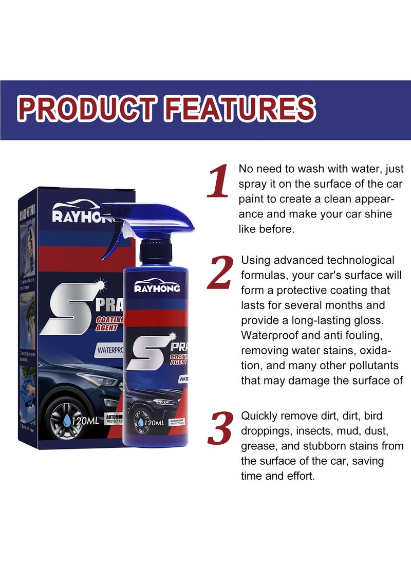 RAYHONG Rayhong car coating spray car paint maintenance paint surface decontamination brightening nano coating spray coating agent 120ml set - Image 4