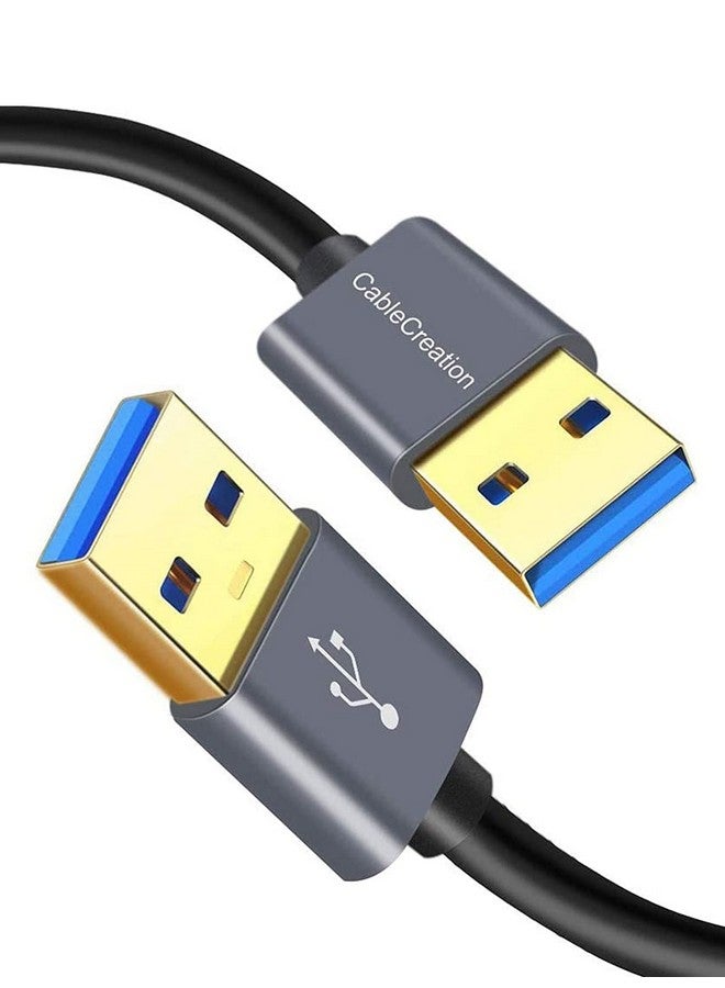 كابل كرييشن كابل USB 3.0 مزدوج من CableCreation، كابل USB من النوع A ذكر إلى ذكر، متوافق مع محركات الأقراص الصلبة الخارجية، والكاميرات، ولوحة الكتابة اليدوية، والمبرد، والمزيد، رمادي فضائي، مع هيكل من الألومنيوم، بطول 3.3 قدم/1.1 متر - Image 1