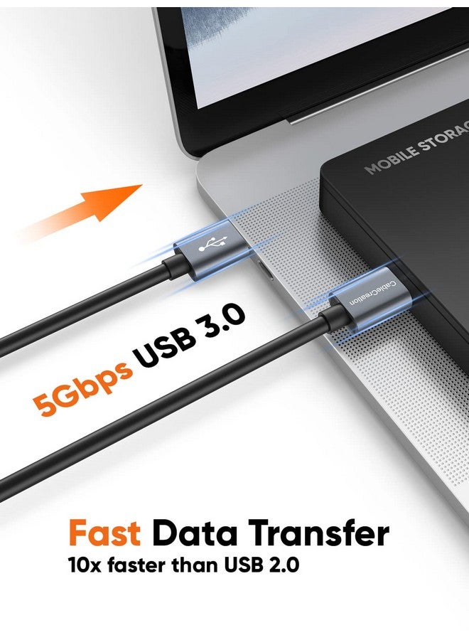 كابل كرييشن كابل USB 3.0 مزدوج من CableCreation، كابل USB من النوع A ذكر إلى ذكر، متوافق مع محركات الأقراص الصلبة الخارجية، والكاميرات، ولوحة الكتابة اليدوية، والمبرد، والمزيد، رمادي فضائي، مع هيكل من الألومنيوم، بطول 3.3 قدم/1.1 متر - Image 2