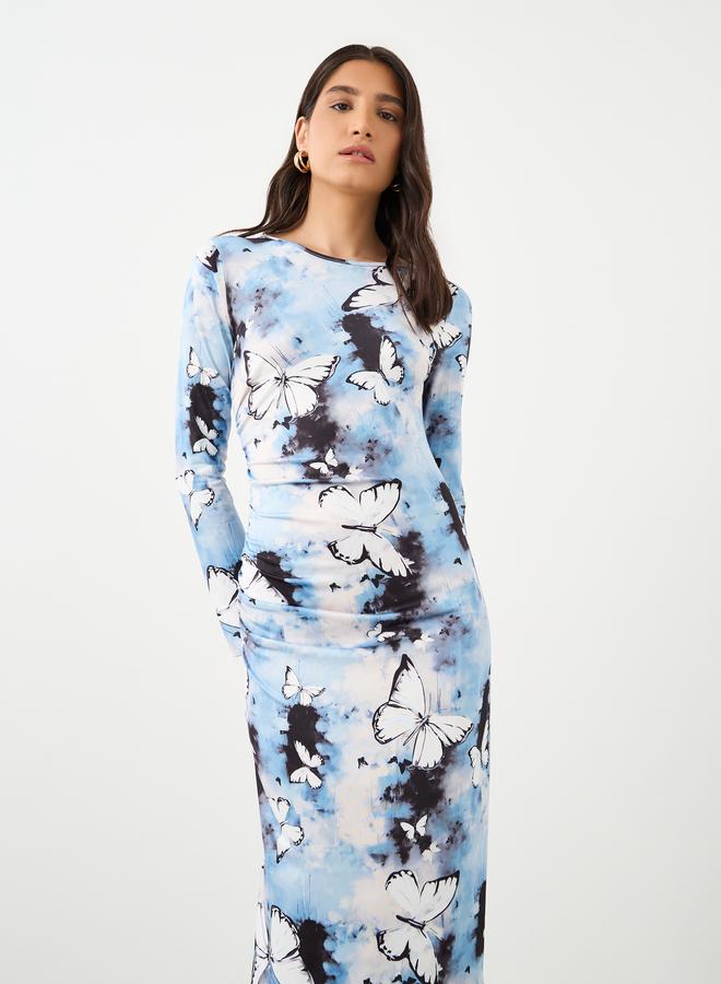 Take Two Butterfly Printed Bodycon Midi Dress - Image 3