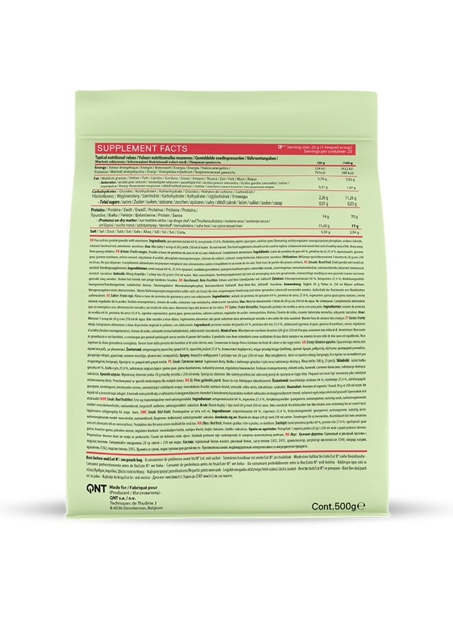 QNT VEGAN PROTEIN | 500g |  Red Fruits Party Flavor, High Protein, Sugar-Free, Lactose-Free, Gluten-Free - Image 3