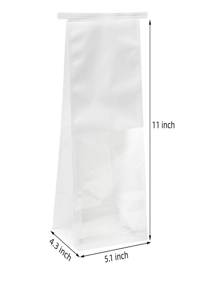 AVLA 50 Pack White Kraft Paper Bags with Window, Tin Tie Tab Lock Bags for Baked Goods, Wedding Favors & More - Image 2
