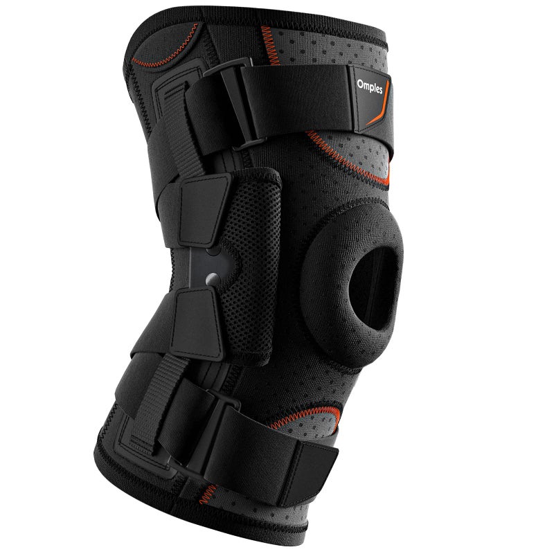 Omples Hinged Knee Brace for Knee Pain, Meniscus Tear Knee Support with Side Stabilizers for Men and Women Patella Knee Brace for Arthritis Pain Running Working Out Black (XX-Large) - Image 1