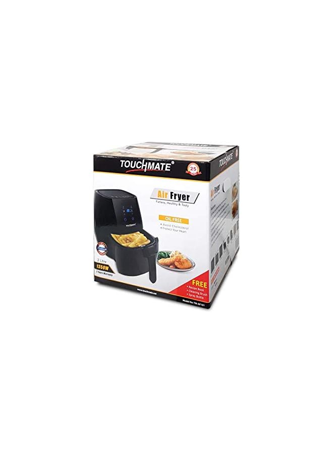TOUCHMATE Air Fryer Electric Air Fryer fat-less, healthy and tasty oil free 1350 Watt (Black color) - Image 1