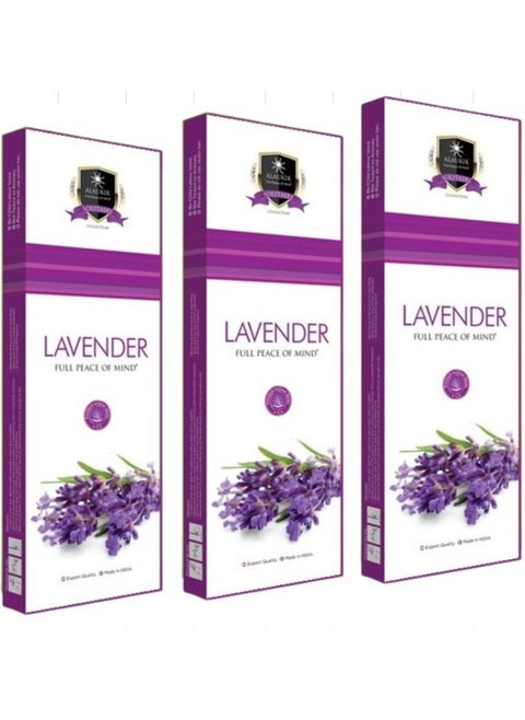 Alaukik LAVANDER Incense Sticks | Made with Natural Plant Based Ingredients | Fragrance for Aroma, Relaxation & Peace, 50g - (Pack of 3).