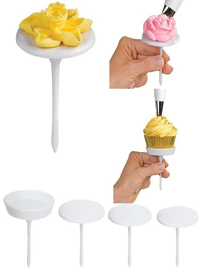 Bilvina New Cake Flower Nails Set Cupcake Icing Cream Sugar Craft Decorating Tool | Set of 4 - Image 1