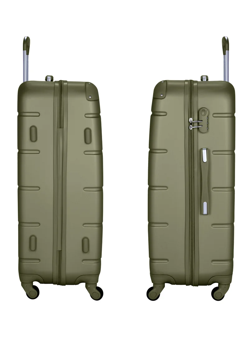 SENATOR Hard Case Travel Bag Large Luggage Trolley ABS Lightweight Suitcase with 4 Spinner Wheels A1012 Olive Green
