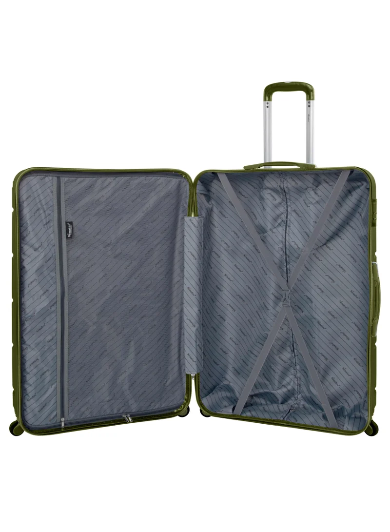 SENATOR Hard Case Travel Bag Large Luggage Trolley ABS Lightweight Suitcase with 4 Spinner Wheels A1012 Olive Green
