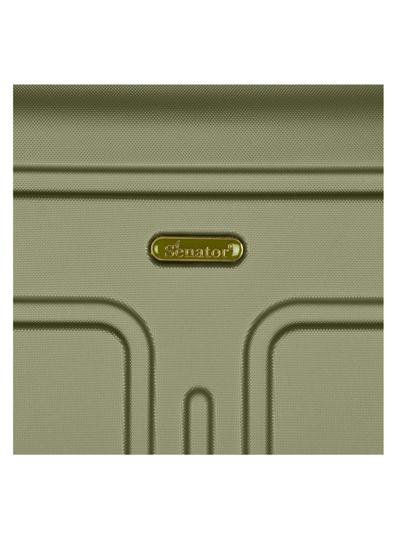 SENATOR Hard Case Travel Bag Large Luggage Trolley ABS Lightweight Suitcase with 4 Spinner Wheels A1012 Olive Green