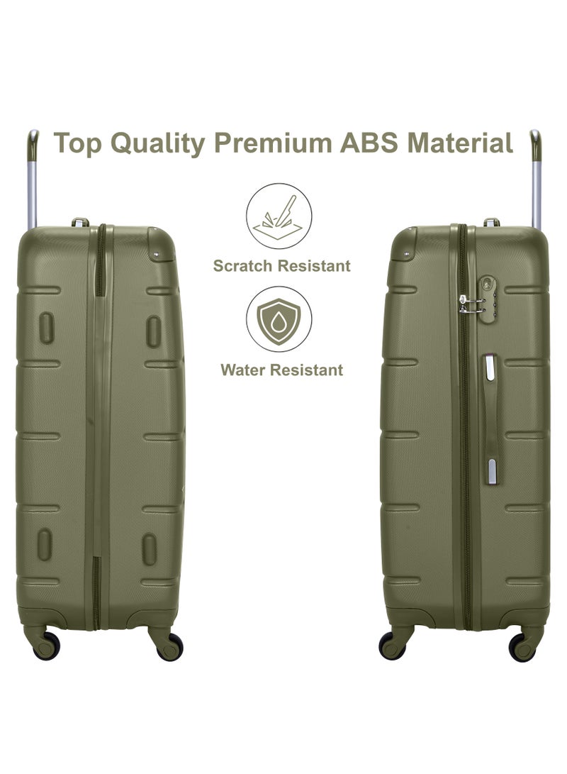 SENATOR Hard Case Travel Bag Large Luggage Trolley ABS Lightweight Suitcase with 4 Spinner Wheels A1012 Olive Green - Image 4