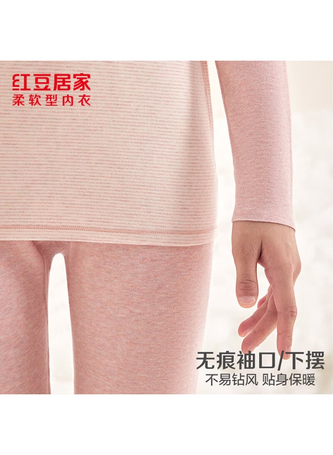 Hodohome Girls' School Uniform Cotton Modal Brushed Seamless Thermal Underwear Set Pink 110-140