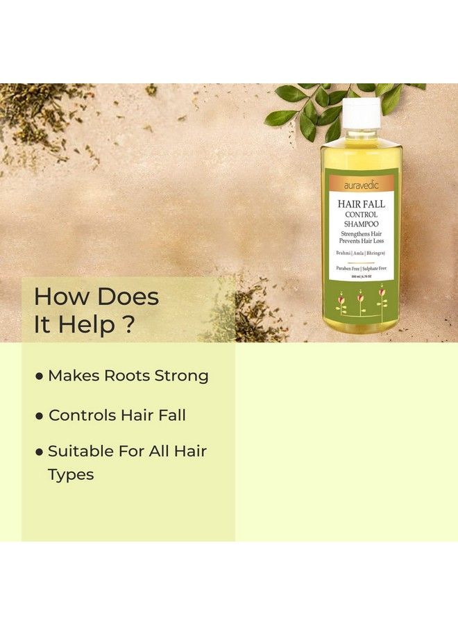 Hair Fall Control Shampoo For Women Men 500Ml Herbal Shampoo With Amla Bhringraj Natural Shampoo For Hair Fall Control Paraben Free Anti Hair Fall Shampoo For Women Men.