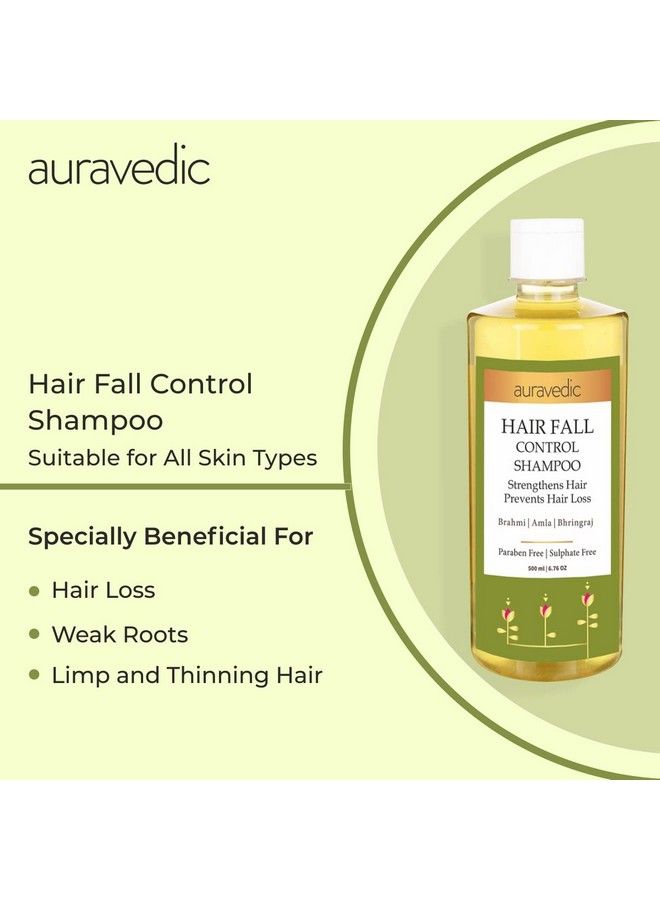 Hair Fall Control Shampoo For Women Men 500Ml Herbal Shampoo With Amla Bhringraj Natural Shampoo For Hair Fall Control Paraben Free Anti Hair Fall Shampoo For Women Men.