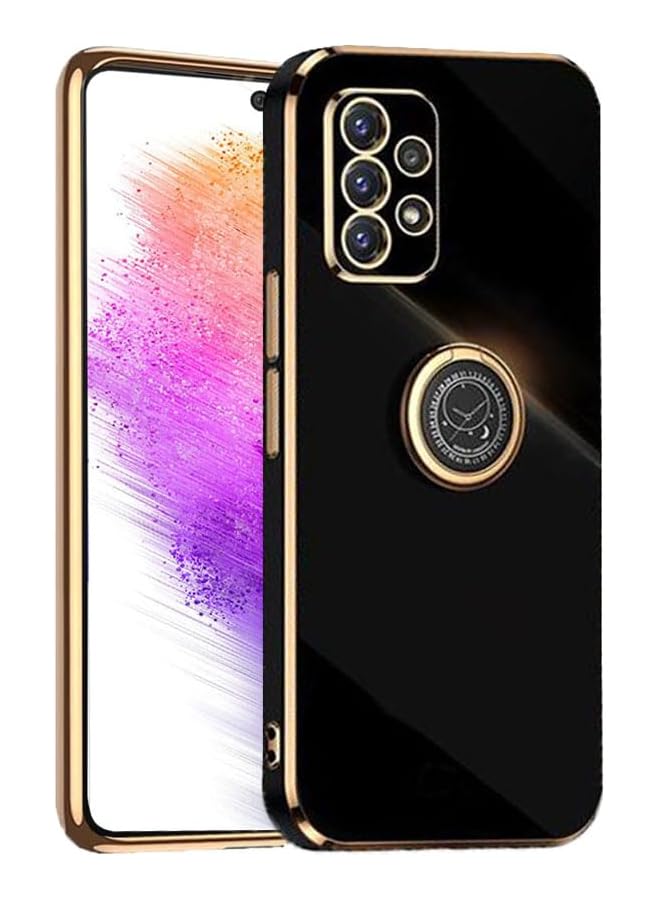 إيروريكس جراب Galaxy A73 متوافق مع جراب Samsung Galaxy A73 5G، غطاء ناعم من مادة TPU لحماية كاملة، جراب رفيع ورفيع مقاوم للصدمات مع حامل حلقي واقٍ ومضاد للخدش، أسود - Image 1