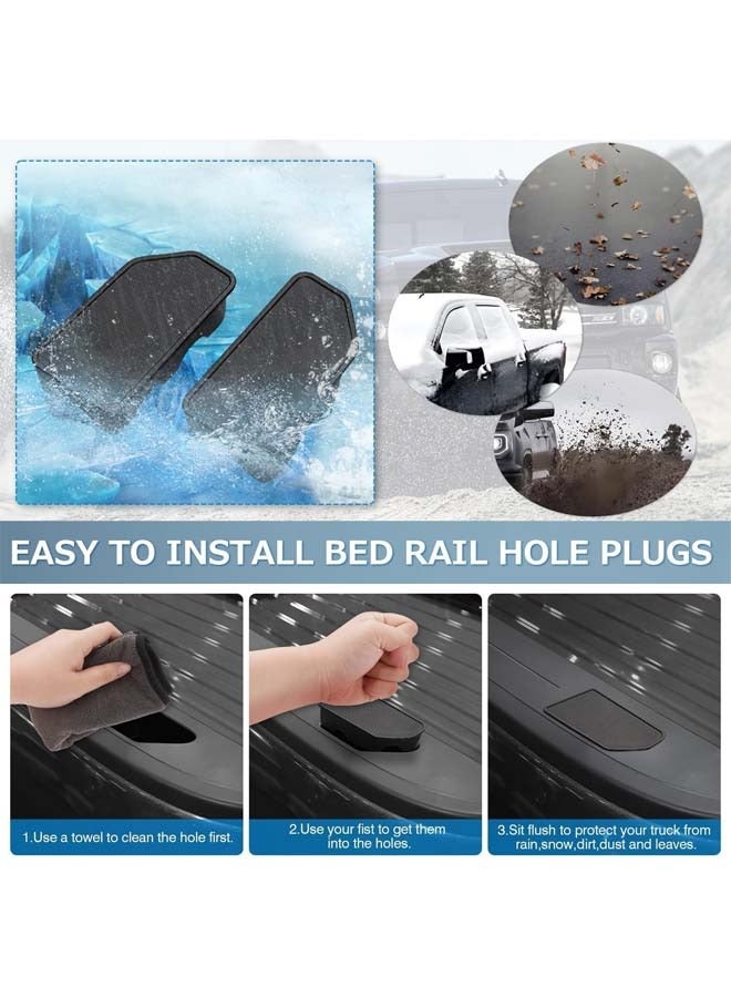 L&E Bed Rail Stake Pocket Covers for GMC Chevy Silverado/GMC Sierra 1500(2019-2024),GMC Sierra 3500HD(2020-2024)/2500,Ational Flag Truck Rear Holes Caps Bed Rail Holes Plugs Covers - Image 3