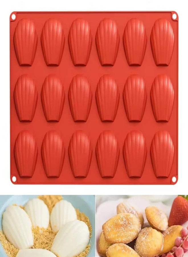 SHOAIB French Madeleine Mould 1-piece French Cookies Baking Tray 18-Slots Shell Shape Silicone Mould for Chocolates & Desserts - Image 1