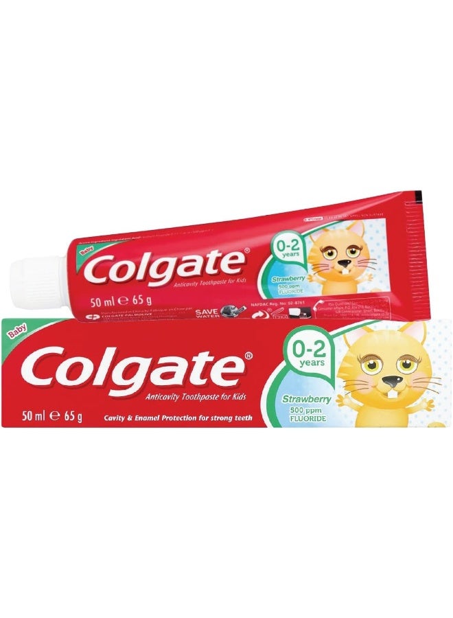 Colgate معجون أسنان كولجيت للأطفال 0-2 سنوات بنكهة الفراولة - 50 مل - Image 1