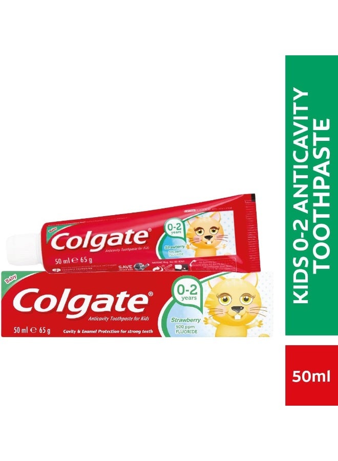 Colgate معجون أسنان كولجيت للأطفال 0-2 سنوات بنكهة الفراولة - 50 مل - Image 2