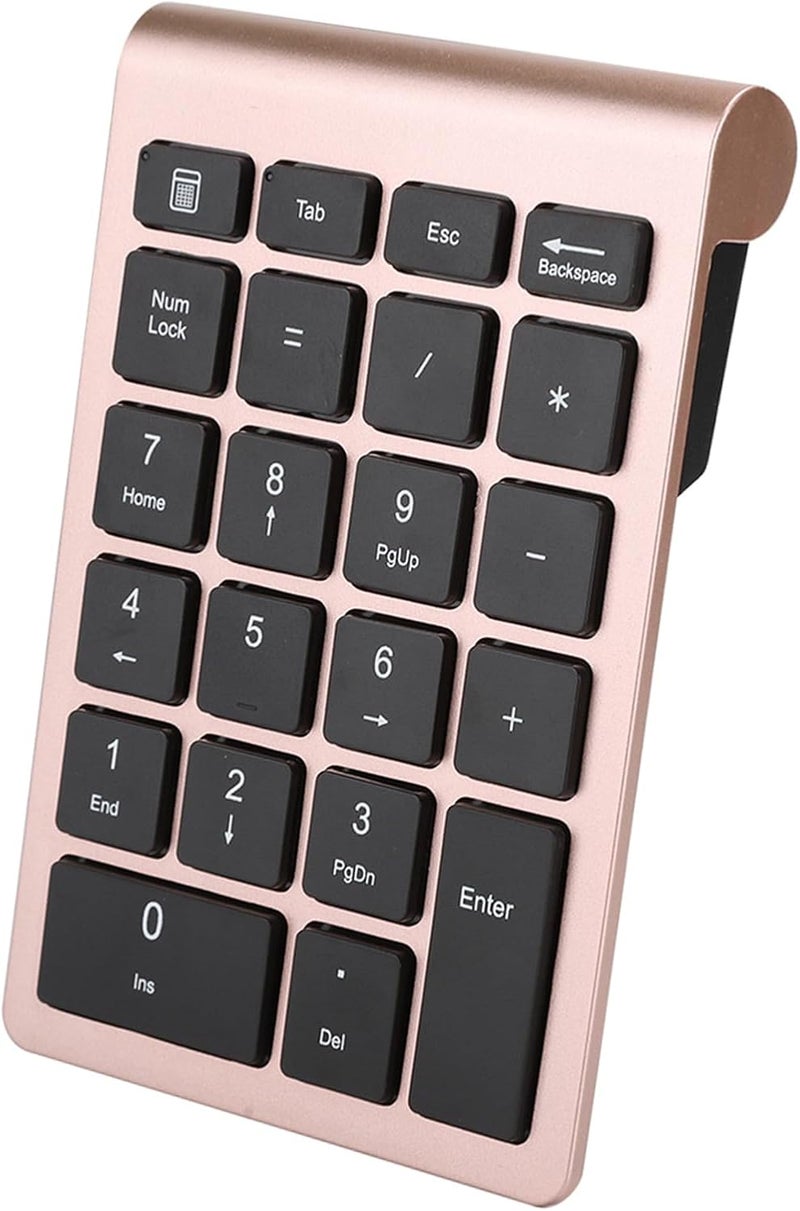 22 Keys Wireless Numeric Keypad, USB Keyboard, Ergonomic Design (Rose Gold) - Image 2