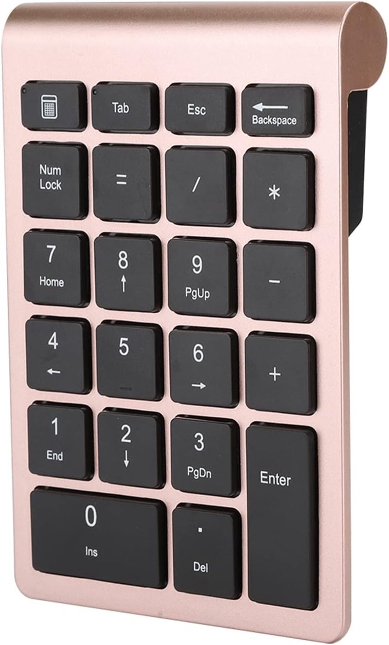 22 Keys Wireless Numeric Keypad, USB Keyboard, Ergonomic Design (Rose Gold) - Image 1