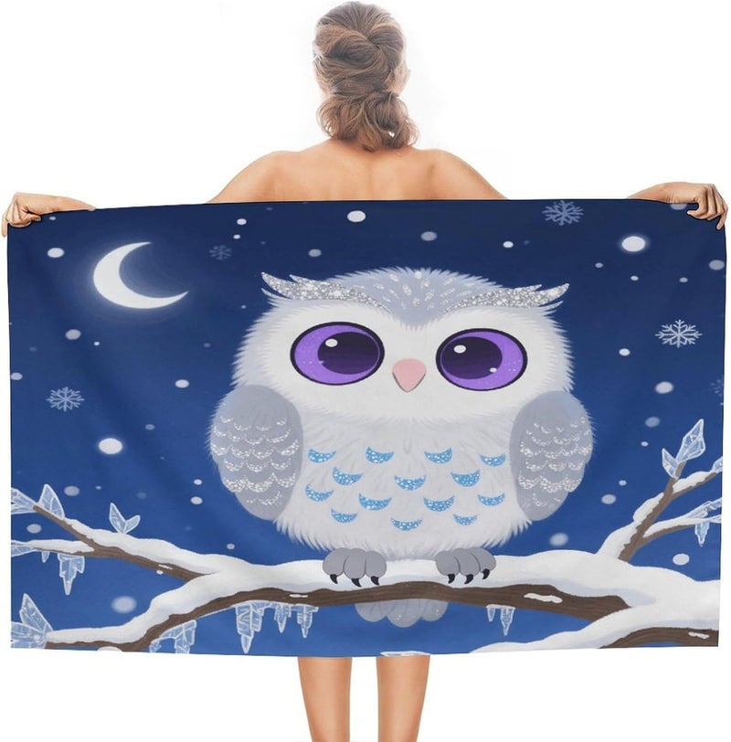 Beach Towel 31"x51" Lightweight, Super Absorbent Sandproof Towels Cute Owl Double-Sided Plush Towel for Adults, Travel, Pool, Gym & Sports Sand-Free Quick-Dry Bath Towels - Image 1