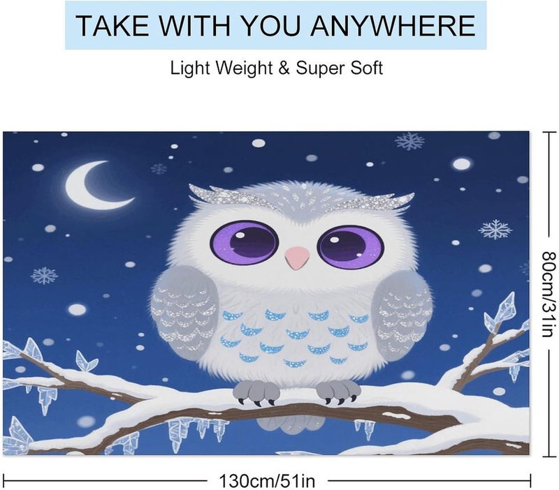 Beach Towel 31"x51" Lightweight, Super Absorbent Sandproof Towels Cute Owl Double-Sided Plush Towel for Adults, Travel, Pool, Gym & Sports Sand-Free Quick-Dry Bath Towels - Image 2