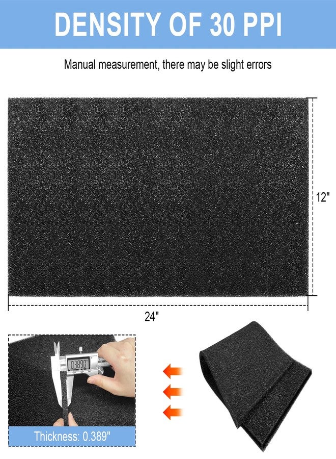 Giokyi BF-2 Universal Filter Foam for UNI 12" x 24" x 3/8" - 30 PPI Air Filter Aquarium Sponge Filter Pad Bio Filter Media Foam Fit Air Conditioner, Purifier, Aquarium Perfect for Cutting and Washable - Image 2