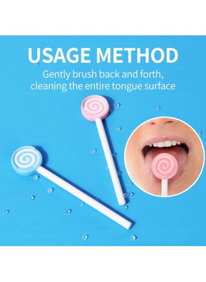 Generic - 2PCS Kids Tongue Scraper for Ages 2-8, 100% BPA-Free Silicone Cleaner –  Lollipop with Easy-to-Grasp Handles and Smiley Covers, Helps Freshen Bad Breath (Red and Blue) - Image 1