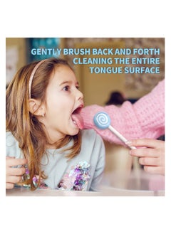 Generic 2PCS Kids Tongue Scraper for Ages 2-8, 100% BPA-Free Silicone Cleaner –  Lollipop with Easy-to-Grasp Handles and Smiley Covers, Helps Freshen Bad Breath (Red and Blue)  - Image 5