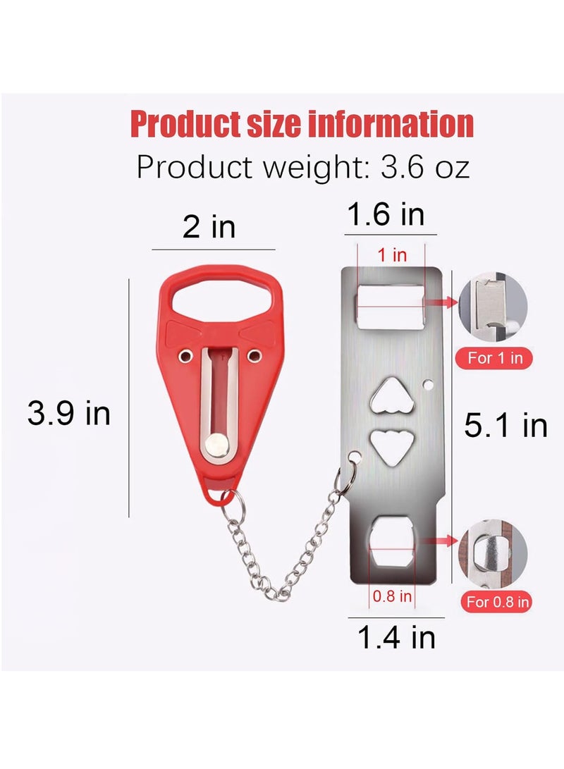 HW Portable Travel Door Lock, No Drilling Required, Quick Installation, Lightweight and Portable, Perfect for Hotel Rooms, Apartments, Ideal Gift for Travelers, Women, Renters(1 Red) - Image 5