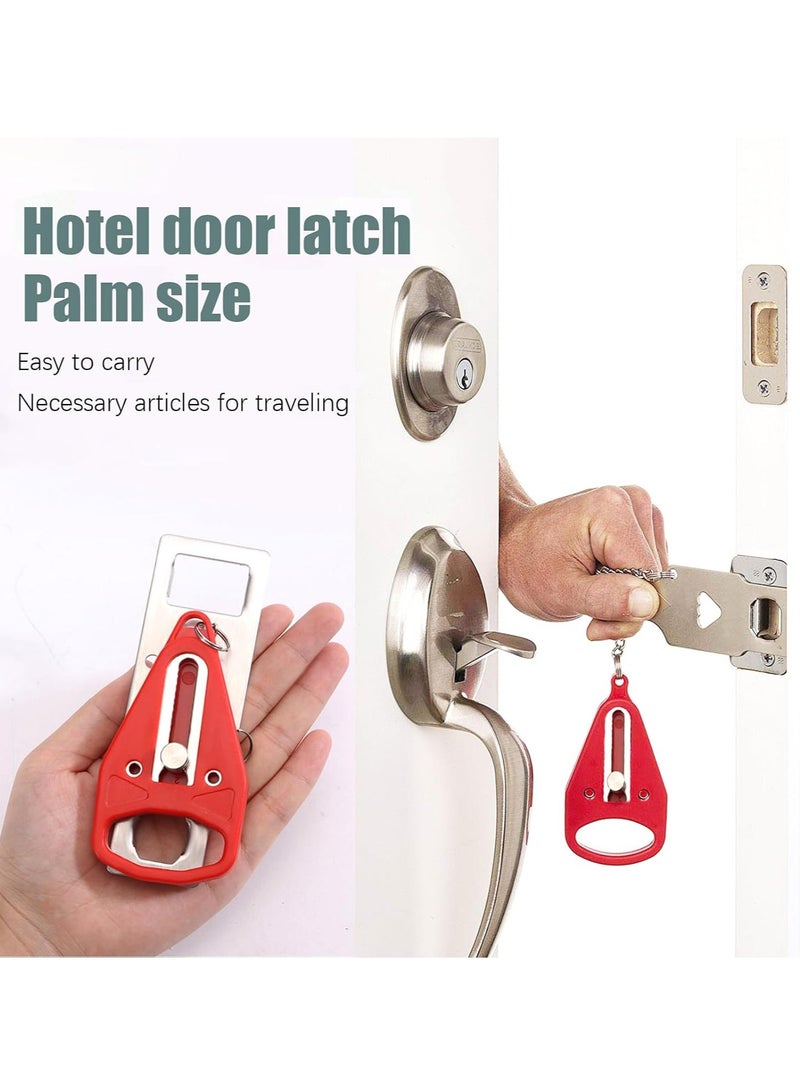 HW Portable Travel Door Lock, No Drilling Required, Quick Installation, Lightweight and Portable, Perfect for Hotel Rooms, Apartments, Ideal Gift for Travelers, Women, Renters(1 Red) - Image 2