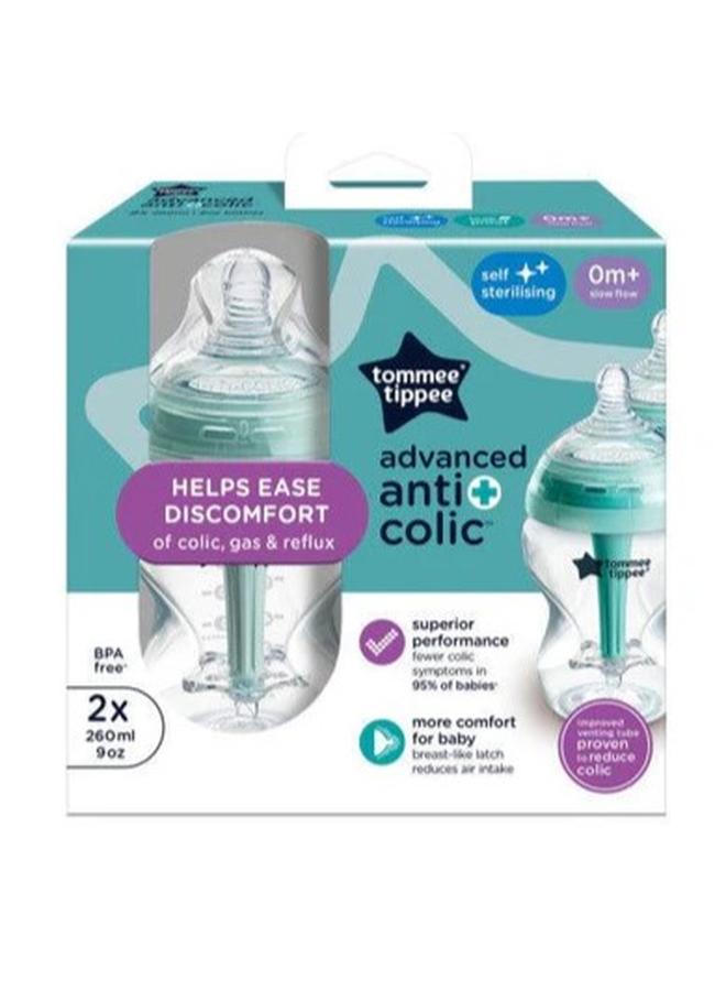 tommee tippee Anti-Colic Baby Bottle, Pack Of 2, 0M Plus, 260 ml - Image 2