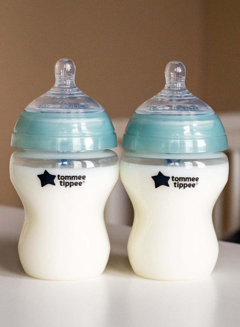 tommee tippee Anti-Colic Baby Bottle, Pack Of 2, 0M Plus, 260 ml - Image 4