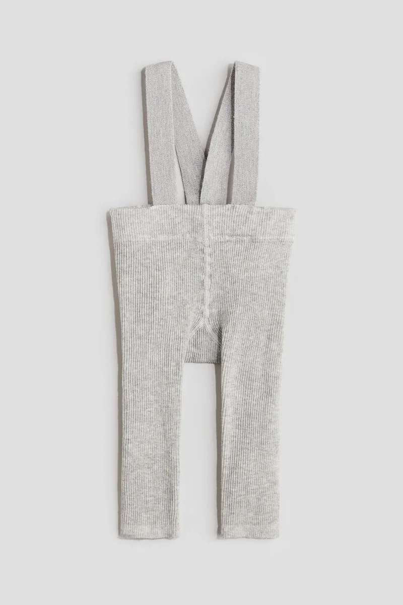 H&M Rib-Knit Leggings With Braces